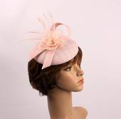 Linen headband hatinater w floral feather pink STYLE: HS/4683 /PIN